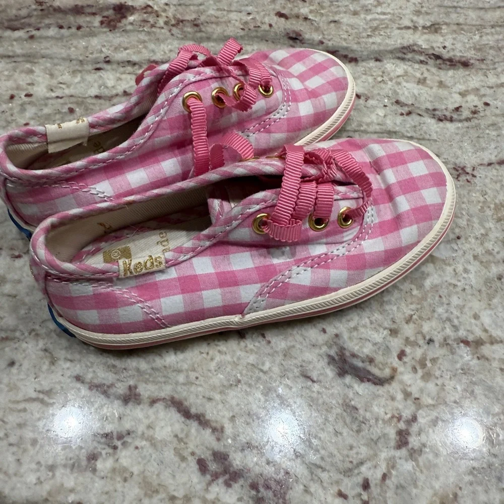 Keds Kids Pink Gingham Canvas Sneaker